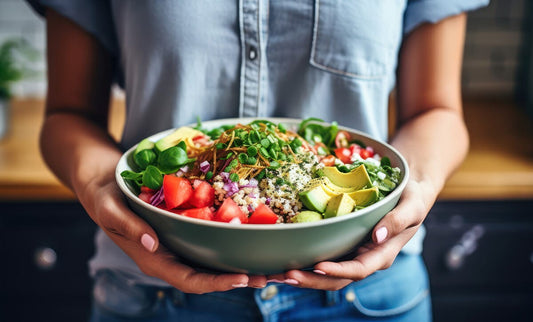 Person holding salad in hands