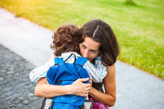 Parent Helping a Child with Separation Anxiety Before School