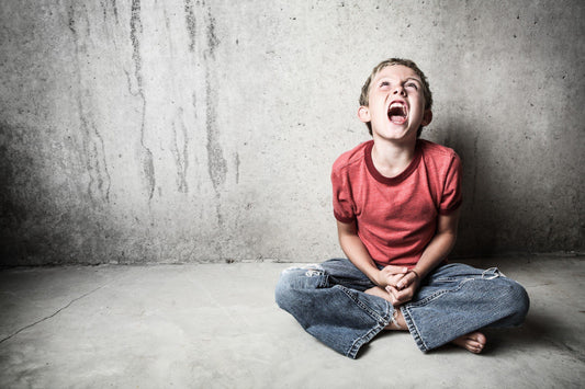 young boy throwing a temper tantrum
